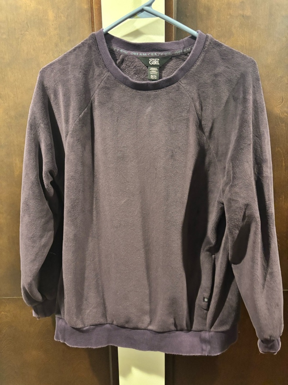 Athleta Girl Deep Purple Fleece Crewneck Sweatshirt